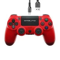 геймпад орбита ot-pcg13 красный игровой проводной для пк, ps4, шнур usb 1,5м, вибрация  фото