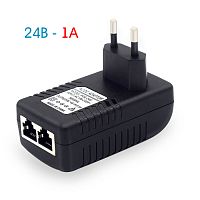 блок питания орбита ot-apb119 24в, 1а, poe + lan адаптер, разъём rj45  фото